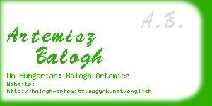 artemisz balogh business card